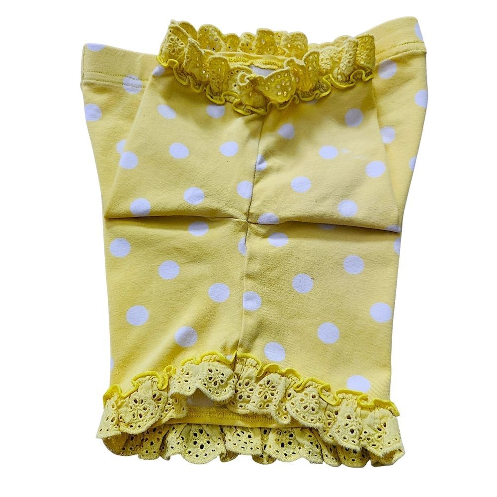 Matilda Jane Girls Kids Yellow Polka Dots "Oh Sunny Day" Ruffled Shorts Size 8 - Picture 6 of 9